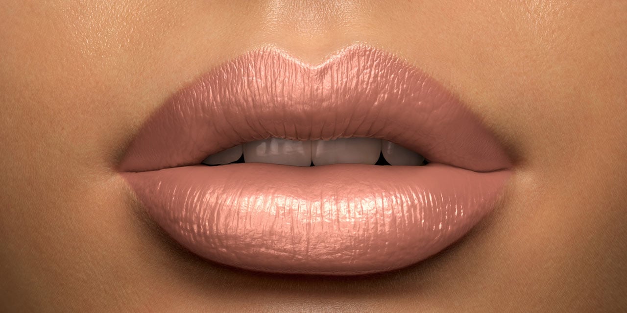 Natural Looking Nude Lipstick in a cream finish worn on a Medium Skin Tone